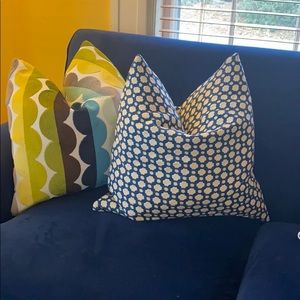 Two sets of pillow covers. 19x19 and 22x22